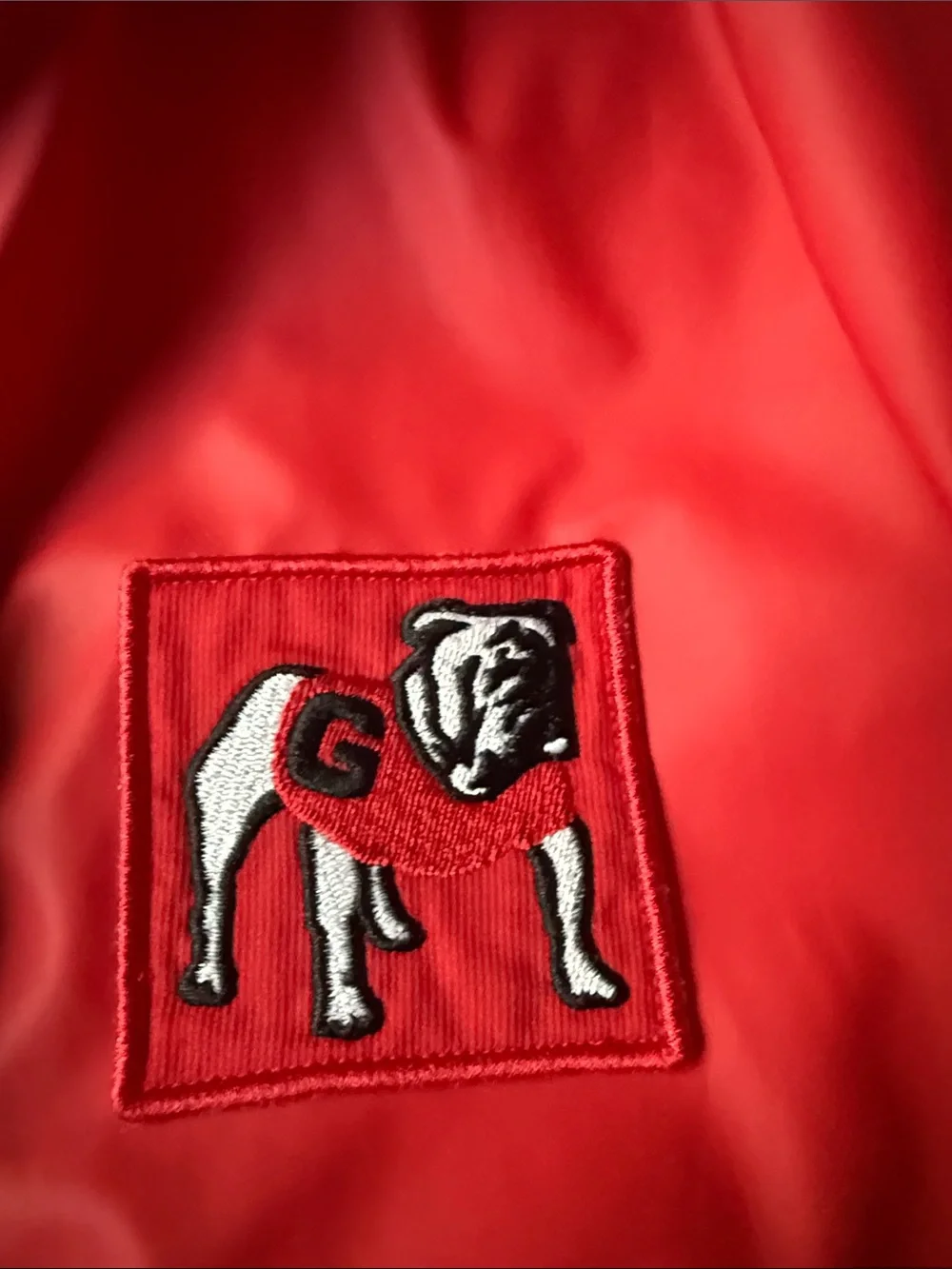 UGA Red Hooded Rain Jacket with UGA Dawg Patch